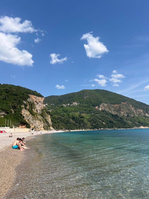 Beachgoers enjoy sunny day at Prijevor, Montenegro coast