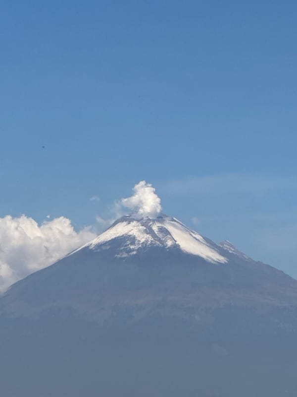 Snow-capped mountain observed near San Francisco Ocotlán, Mexico