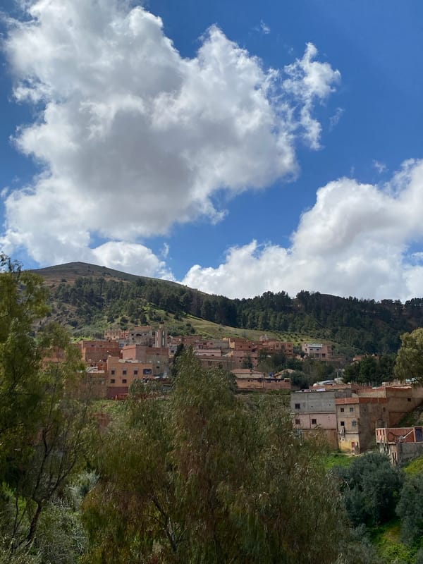 Hillside community photographed in El Kebab, Morocco