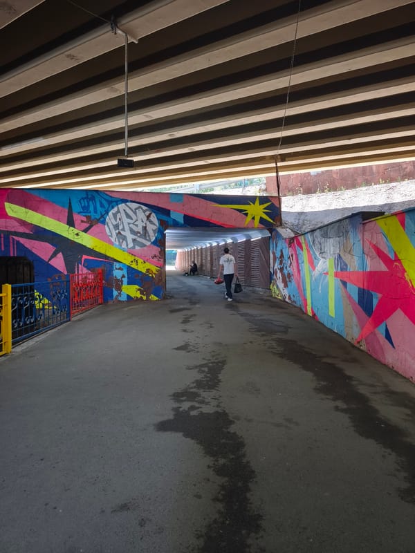 Almaty underpass filled with murals and street art