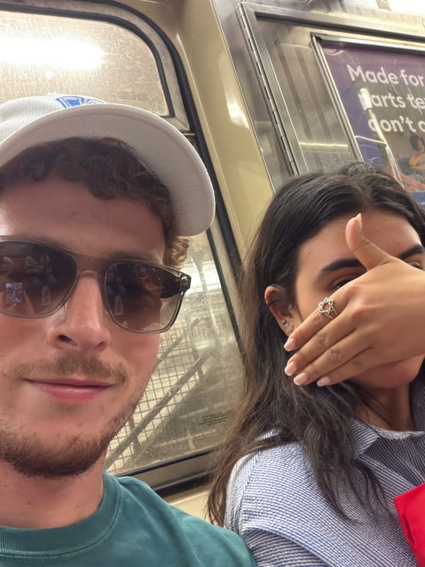 Couple Takes Playful Selfies on NYC Subway Train