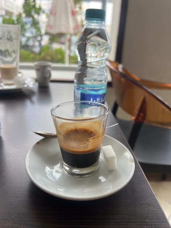 Morning coffee break documented at Casablanca cafe terrace