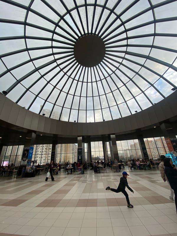 Moscow building interior architecture documented with distinctive glass dome