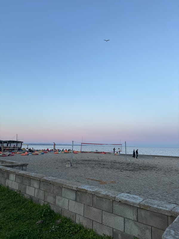 Twilight beach scene documented near Burgas, Bulgaria