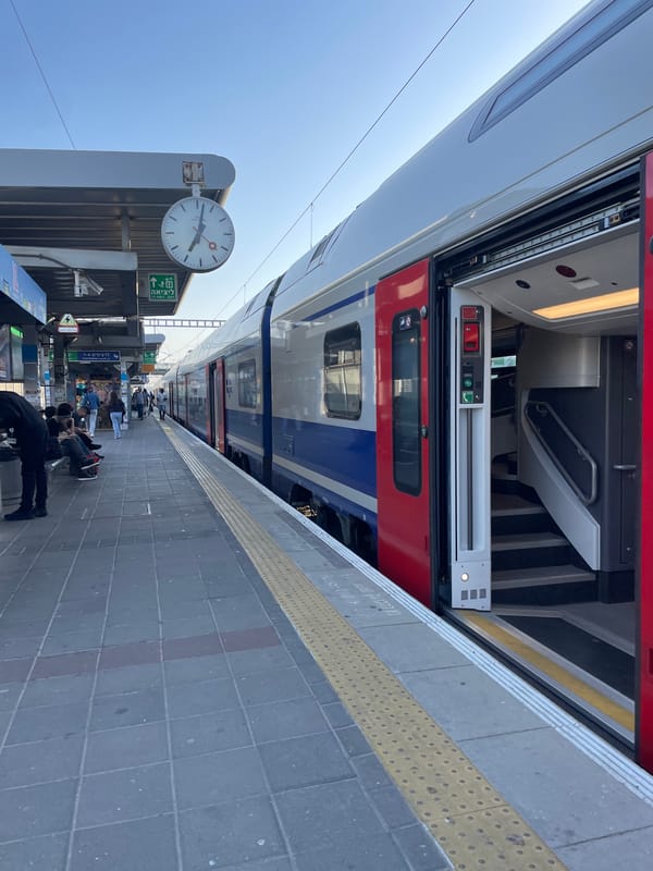 Early morning commuter activity observed in Herzliya train station