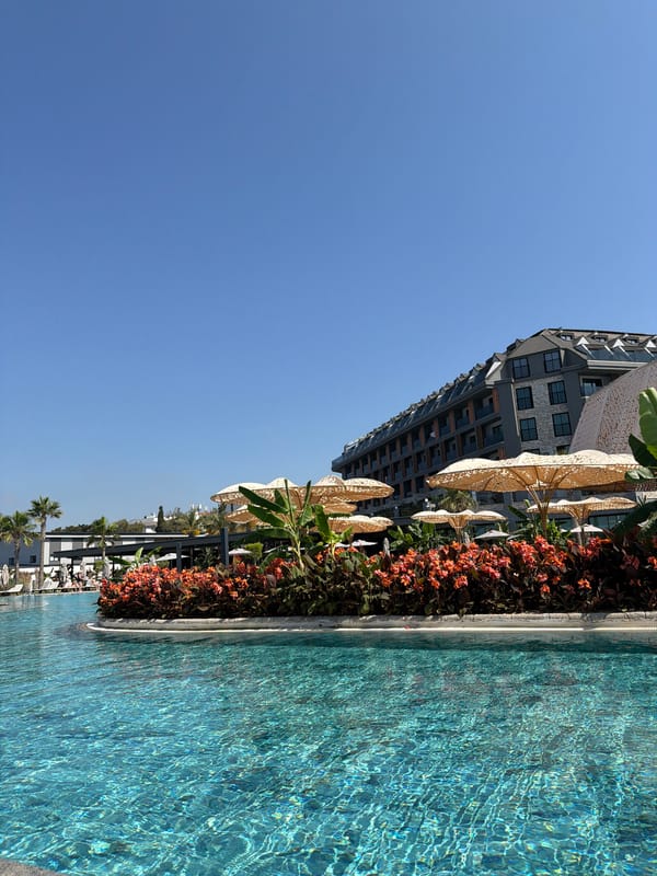 Morning resort activities captured in Manavgat, Turkey