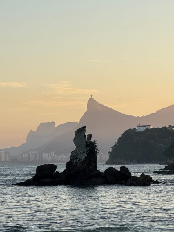 Niterói coastline with Rio skyline and Christ the Redeemer visible
