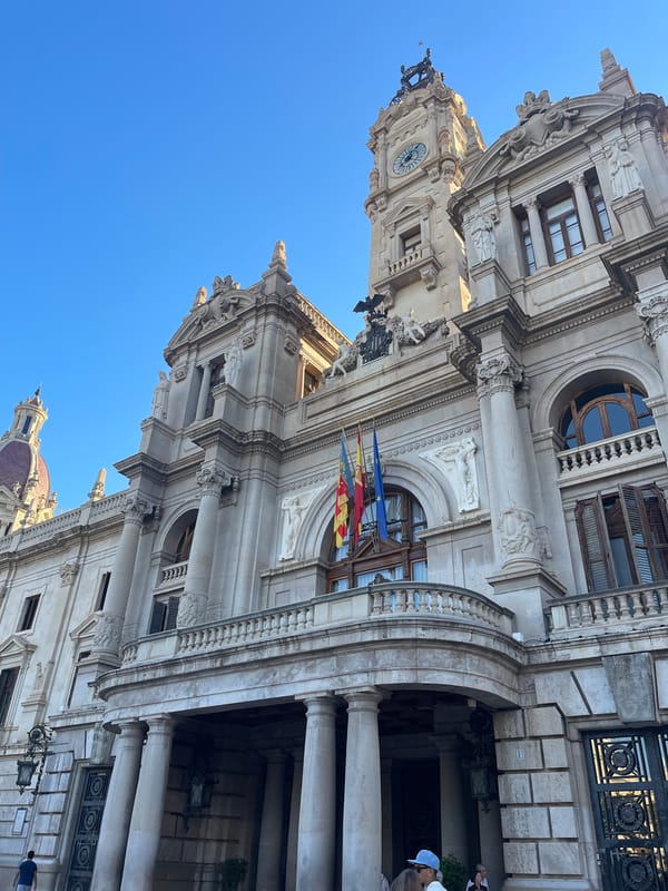 Afternoon scenes from Valencia's Plaza del Ayuntamiento captured