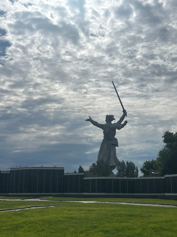 Walking through Mamayev Kurgan, Volgograd's major WWII memorial complex