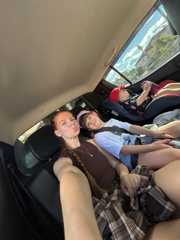 Family with children observed traveling in vehicle in Klin