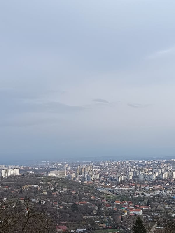 Overcast view of Shumen Bulgaria cityscape captured