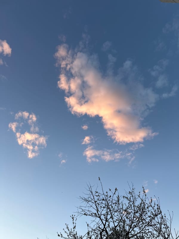 Spring afternoon sky observed in Marten, Bulgaria