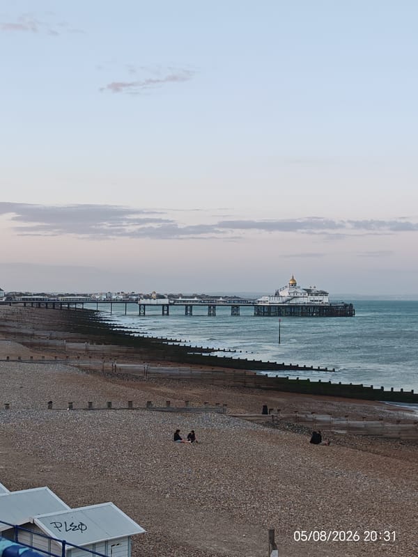 Eastbourne Pier seen from the pebble beach