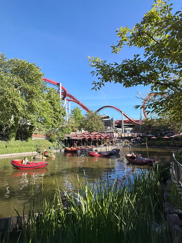 Afternoon visitors enjoy rides at Copenhagen's Tivoli Gardens