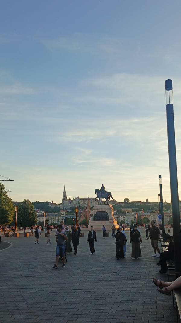 Evening scenes documented at Budapest landmarks and public spaces