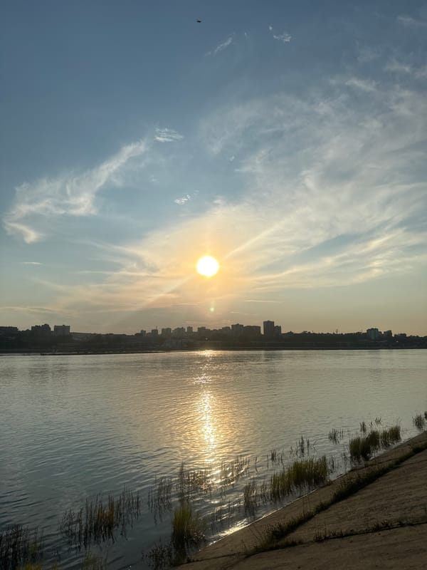 Sunset along the Angara River in central Irkutsk
