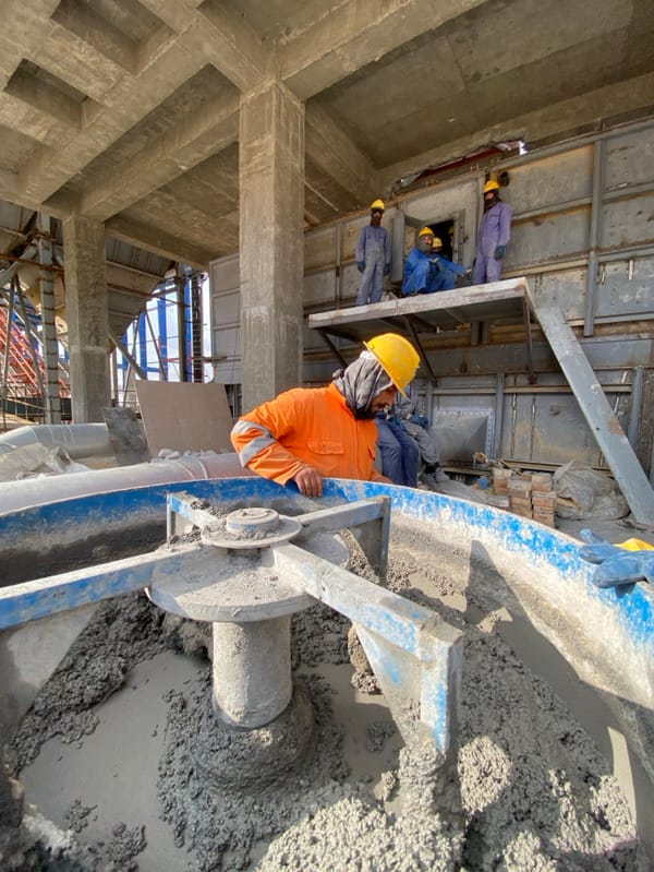 Workers Continue Construction at Kandahar Cement Plant Facility