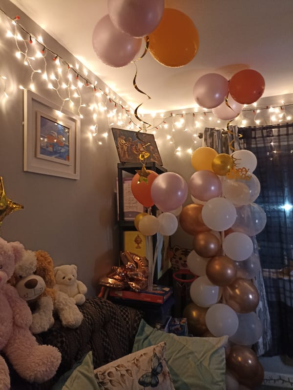 18th birthday party setup in a decorated Annagry home