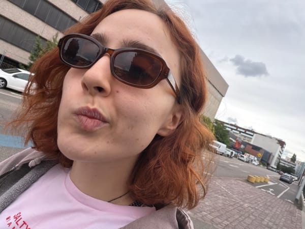 Young woman documents morning journey through Strasbourg with selfies
