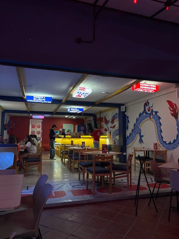 Restaurant scene captured in Cholula, Mexico early morning