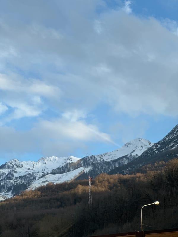 Spring mountain views captured in Russian ski resort town
