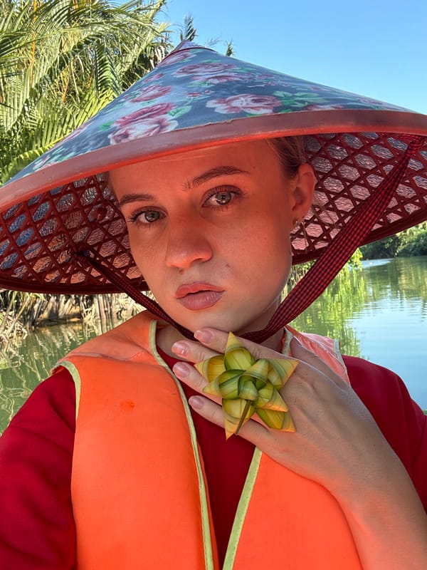 Tourists enjoy traditional basket boat tour in Vietnam waterways