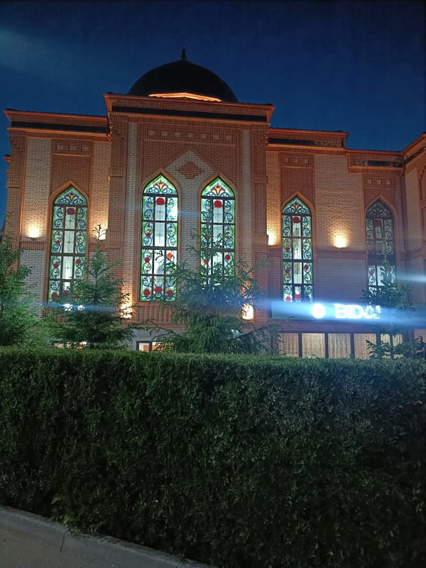 Evening documentation of Kokshetau landmarks and daily commerce activities