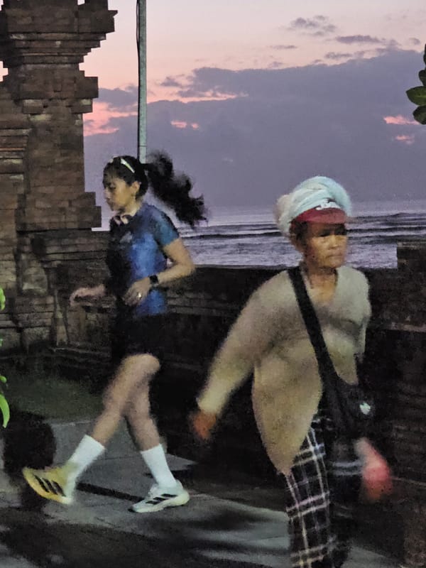 Evening beach life captured across Denpasar's Sanur area