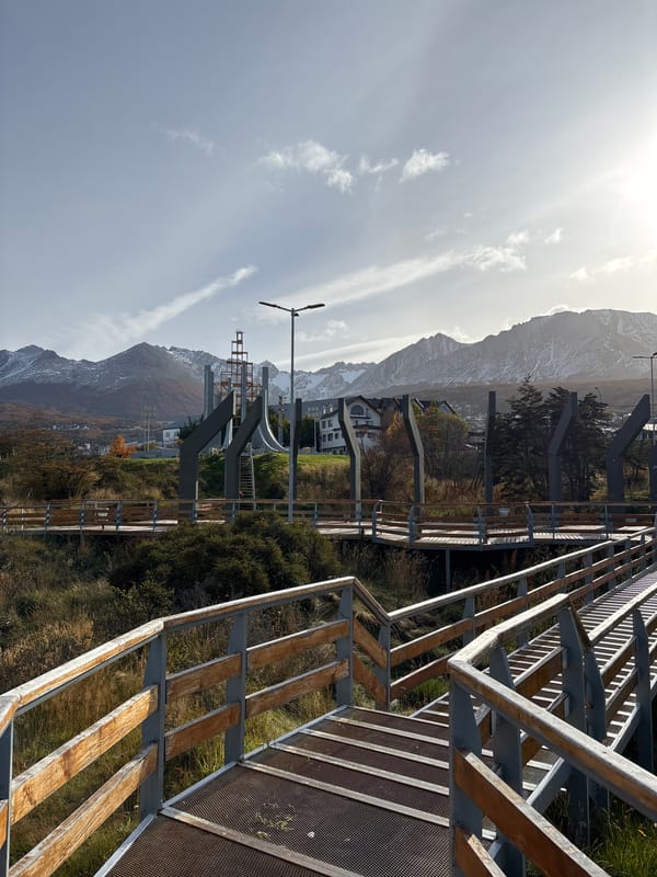 Evening walkway views captured in Ushuaia, Argentina