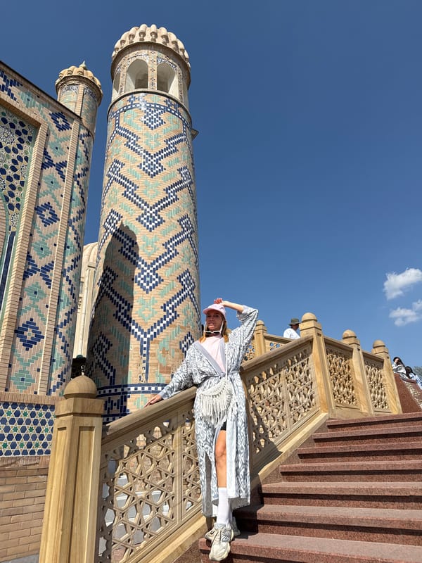 Morning scenes captured at Samarkand mosque and traditional market