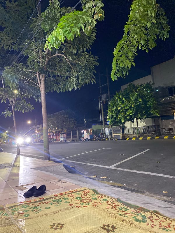 Nighttime street food dining captured in Madiun, Indonesia