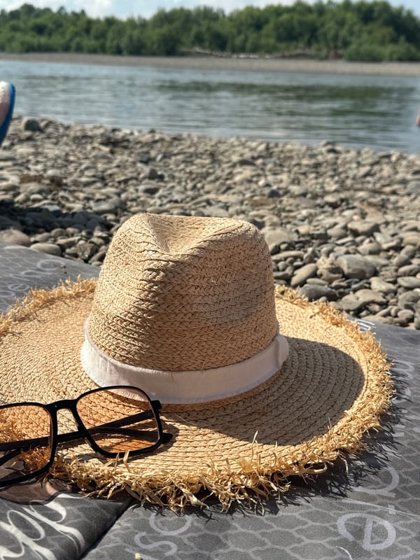 Lazy summer day by the river in Bely Yar