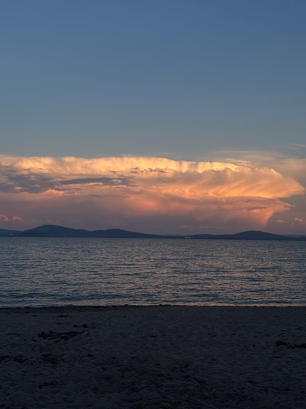 Dusk along the Black Sea coast in Burgas, Bulgaria