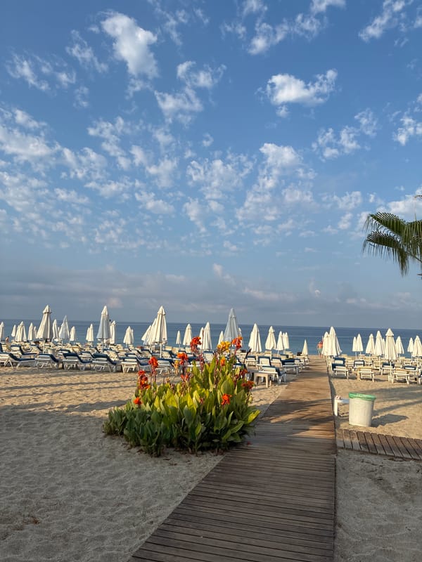 Alanya beachfront and streets on a bright summer morning