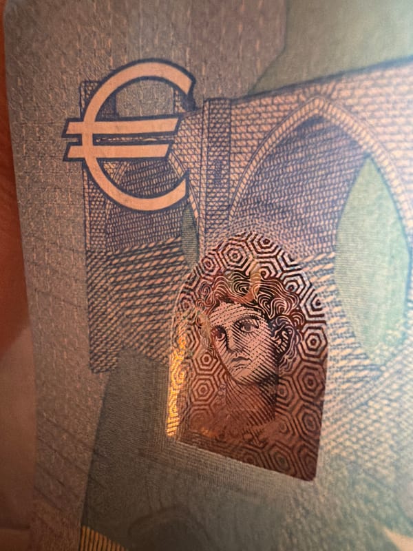 Euro currency documentation captured in Velingrad, Bulgaria
