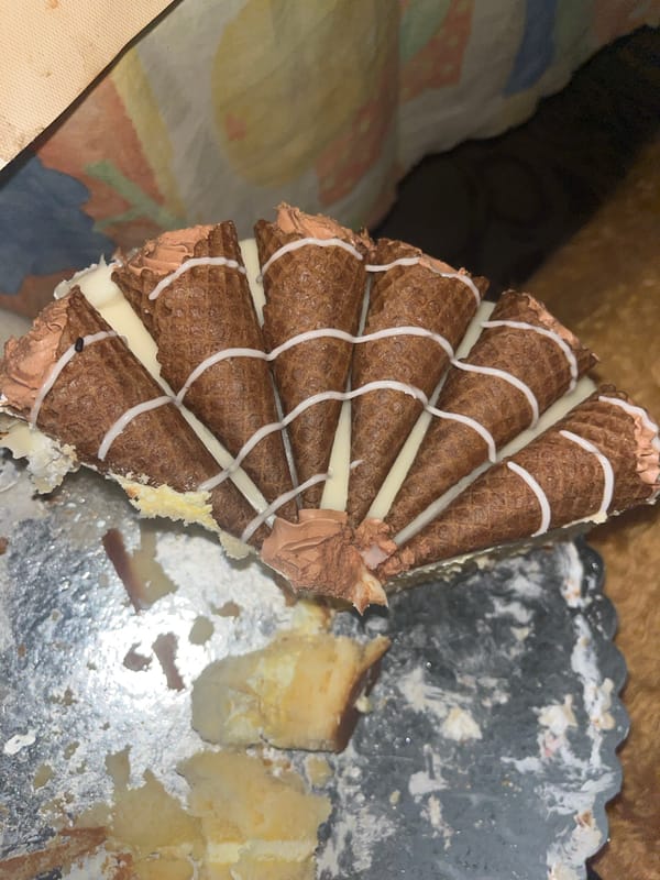 Partially eaten cone cake spotted in Bulgarian village
