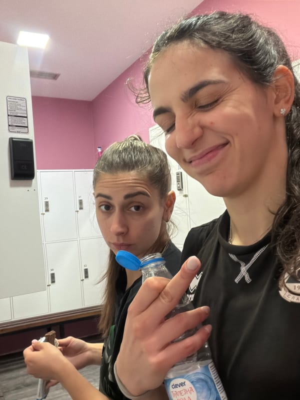 Women take gym selfies in Sofia locker room