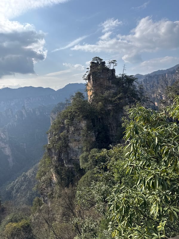 Tourists explore Wulingyuan's iconic sandstone landscapes and forest trails