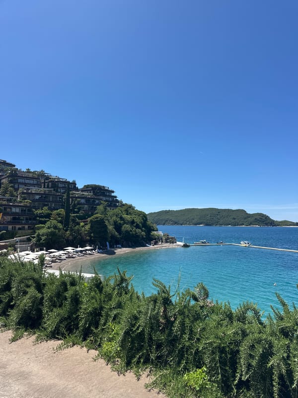 Tourist documents scenic Budva coastline views in six-minute span