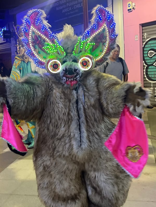 Traditional carnival festivities fill Arica streets with costumed performers