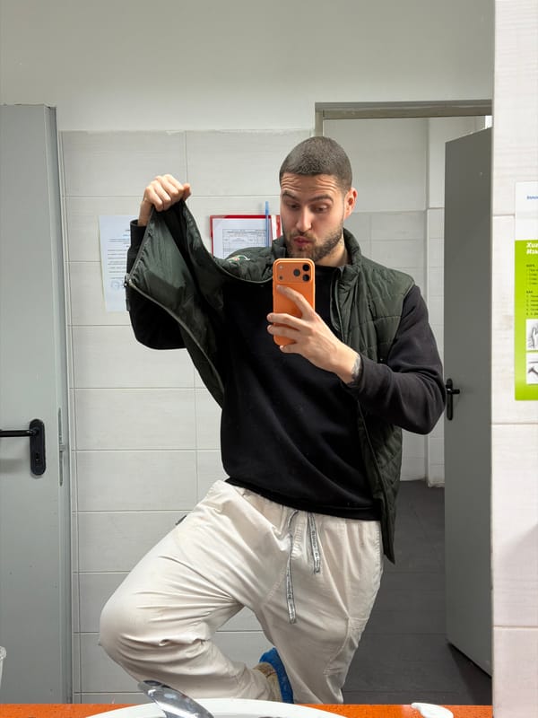 Man takes bathroom selfie in Lozen, Bulgaria