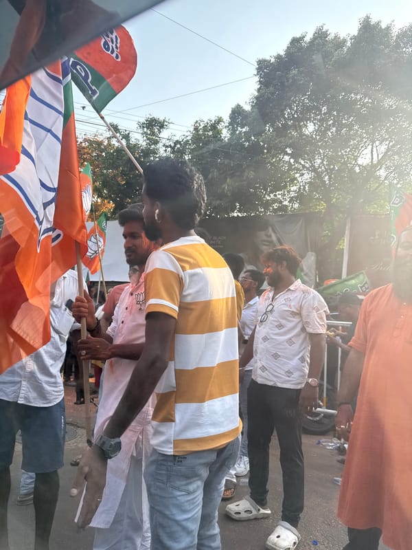 BJP supporters hold political rally in Kolkata streets