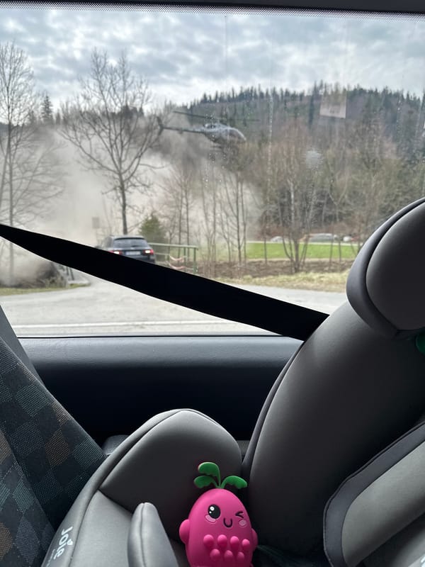 Vehicle observed from car window in Wisła, Poland