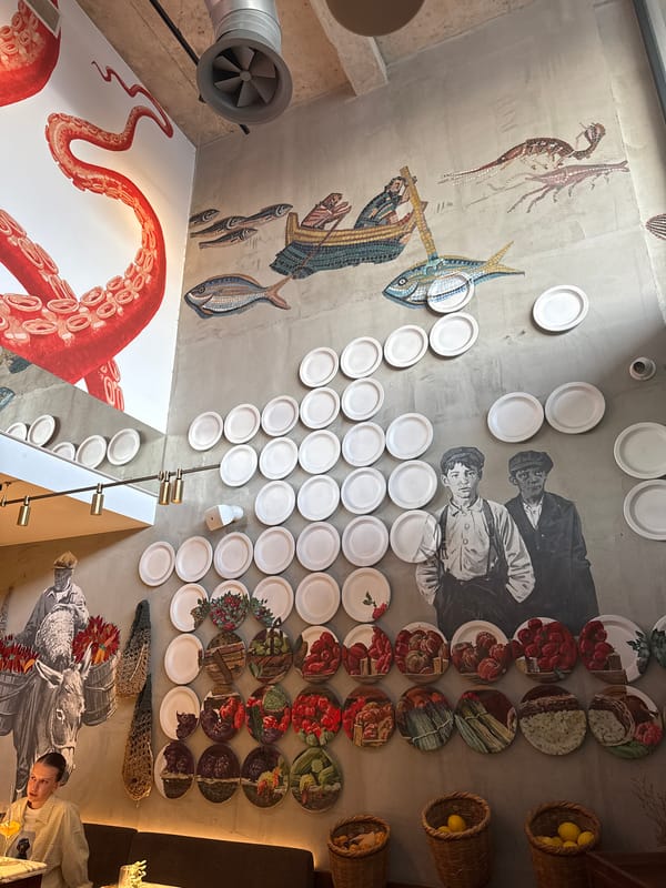 Marine-themed restaurant ceiling documented in Limassol, Cyprus