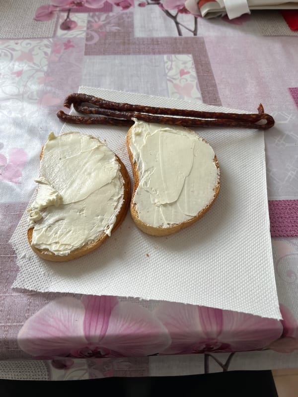 Morning breakfast preparation documented in Sopot, Bulgaria