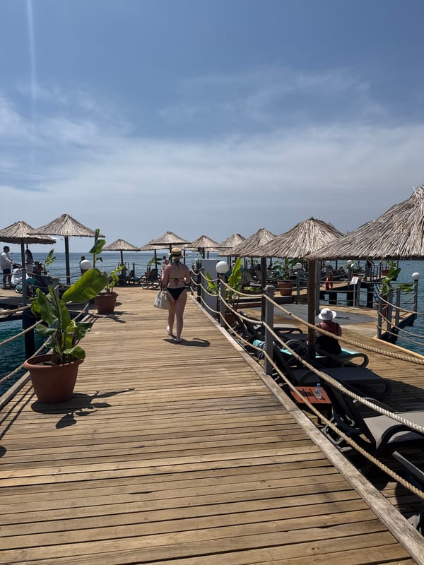 Morning beach activity captured at Kemer Turkey resort