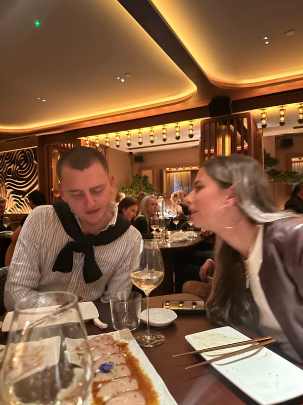 Diners enjoy tuna dinner at London restaurant