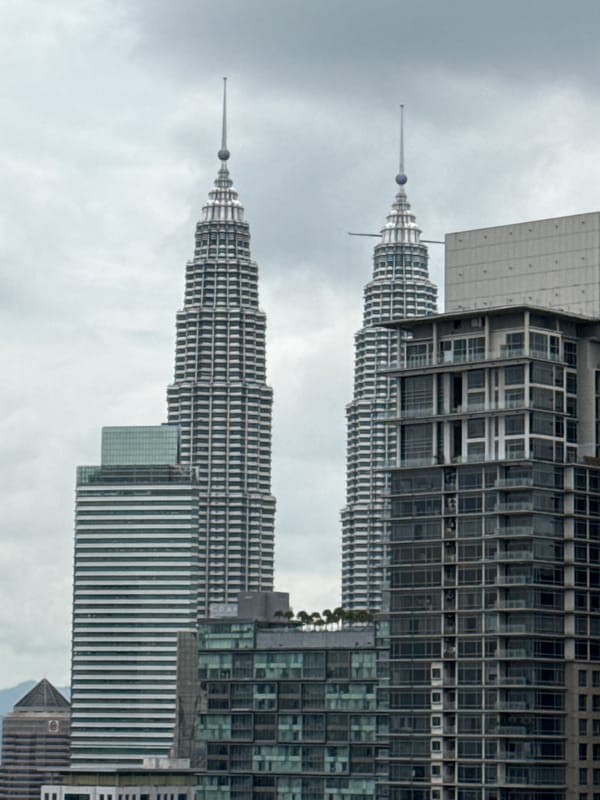 Kuala Lumpur skyline photographed during cloudy early morning hours