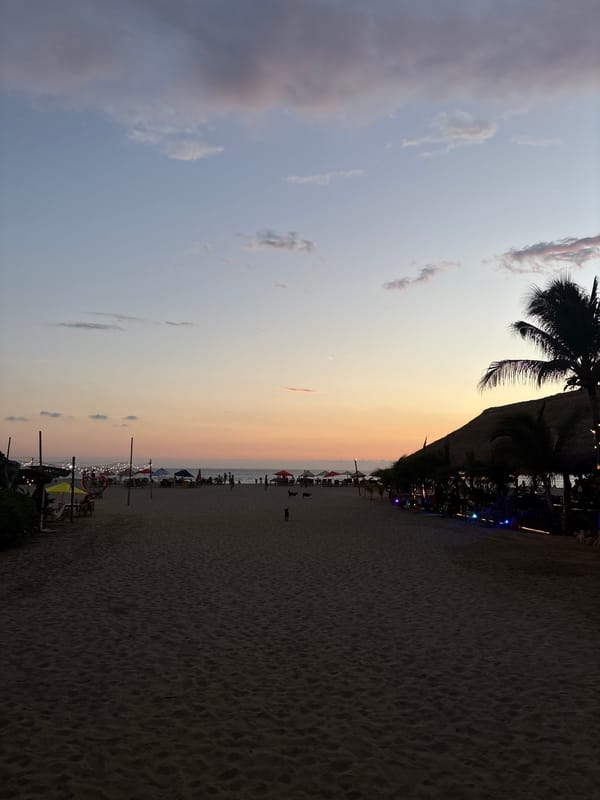 Dusk captures orange horizon at Brisas de Zicatela beach