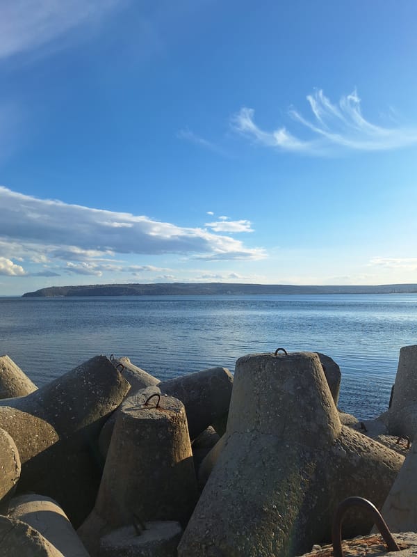 Coastal breakwater documented at Varna, Bulgaria waterfront